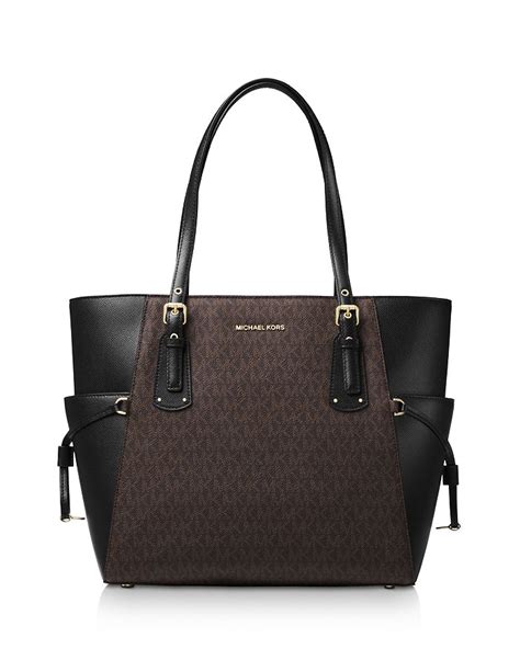 michael kors voyager east west leather tote|signature voyager east west tote.